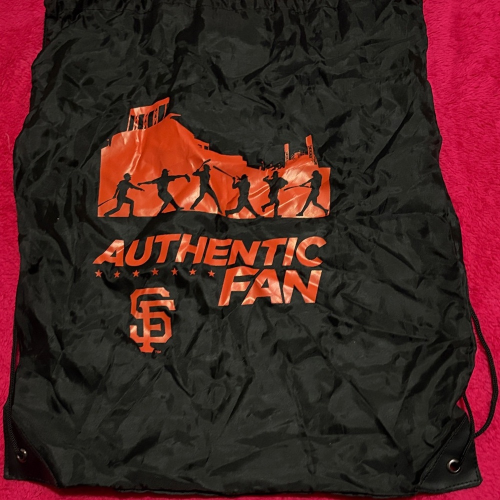 Black and Orange Drawstring Bag